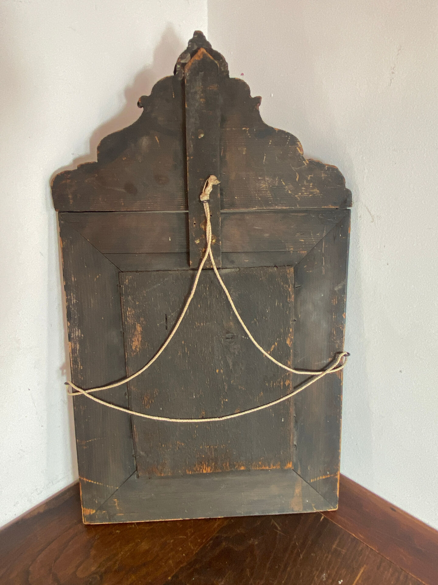 Mirror with brass repoussé frame