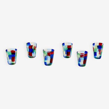 Set of 6 Italian Murano glass goblets circa 1980 murano