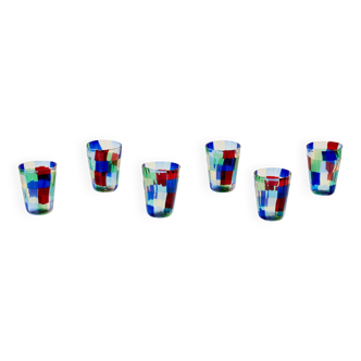 Set of 6 Italian Murano glass goblets circa 1980 murano