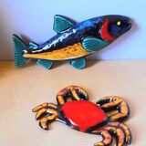 Ceramic fish and crab 1960