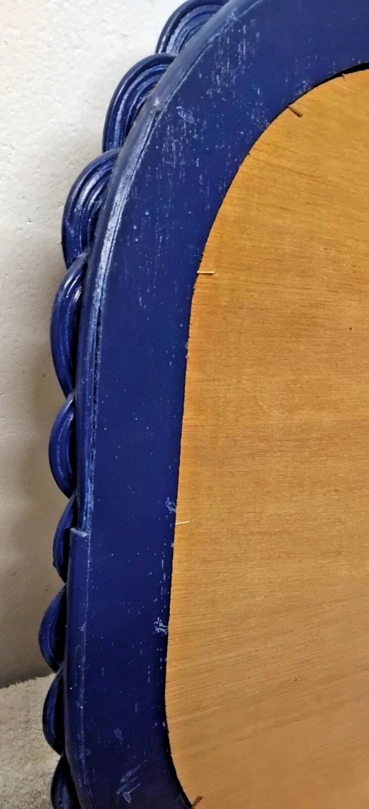 Oval Woven Rattan Mirror 60s/70s Vintage 49X35