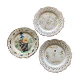 Set de 3 assiettes anciennes en céramique