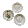3 old ceramic plates