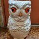 Umbrella holder owl in ceramic