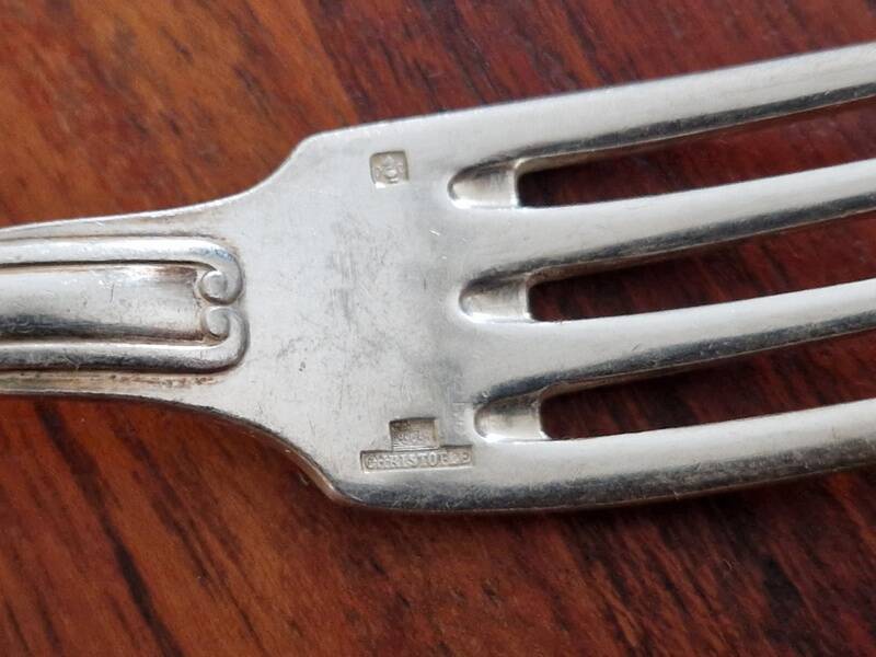 Christofle, Paris - Set of 4 dessert forks - Vendôme model (Louis XIV style) - in metal