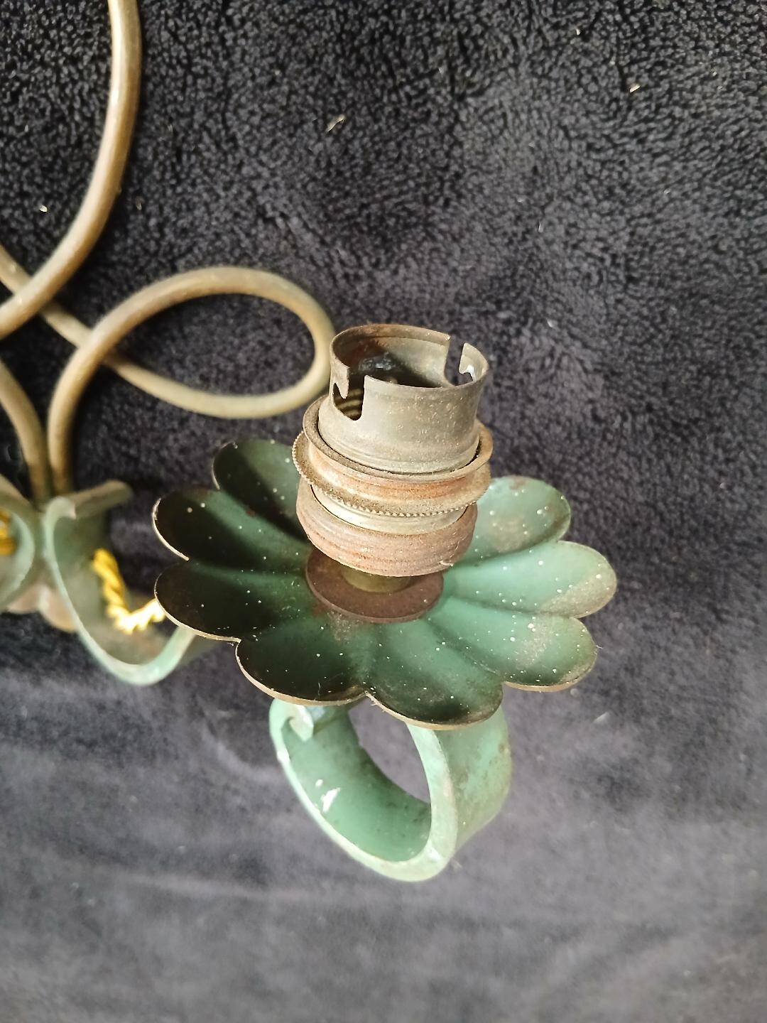 Art Deco wrought iron appliques in the style of Leleu 1940.