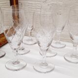 Set 8 coupes champagne verre ciselé