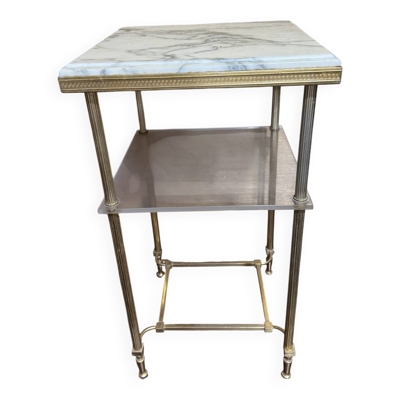 Table d’appoint laiton et marbre