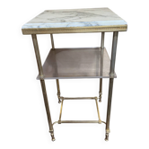 Brass and marble side table