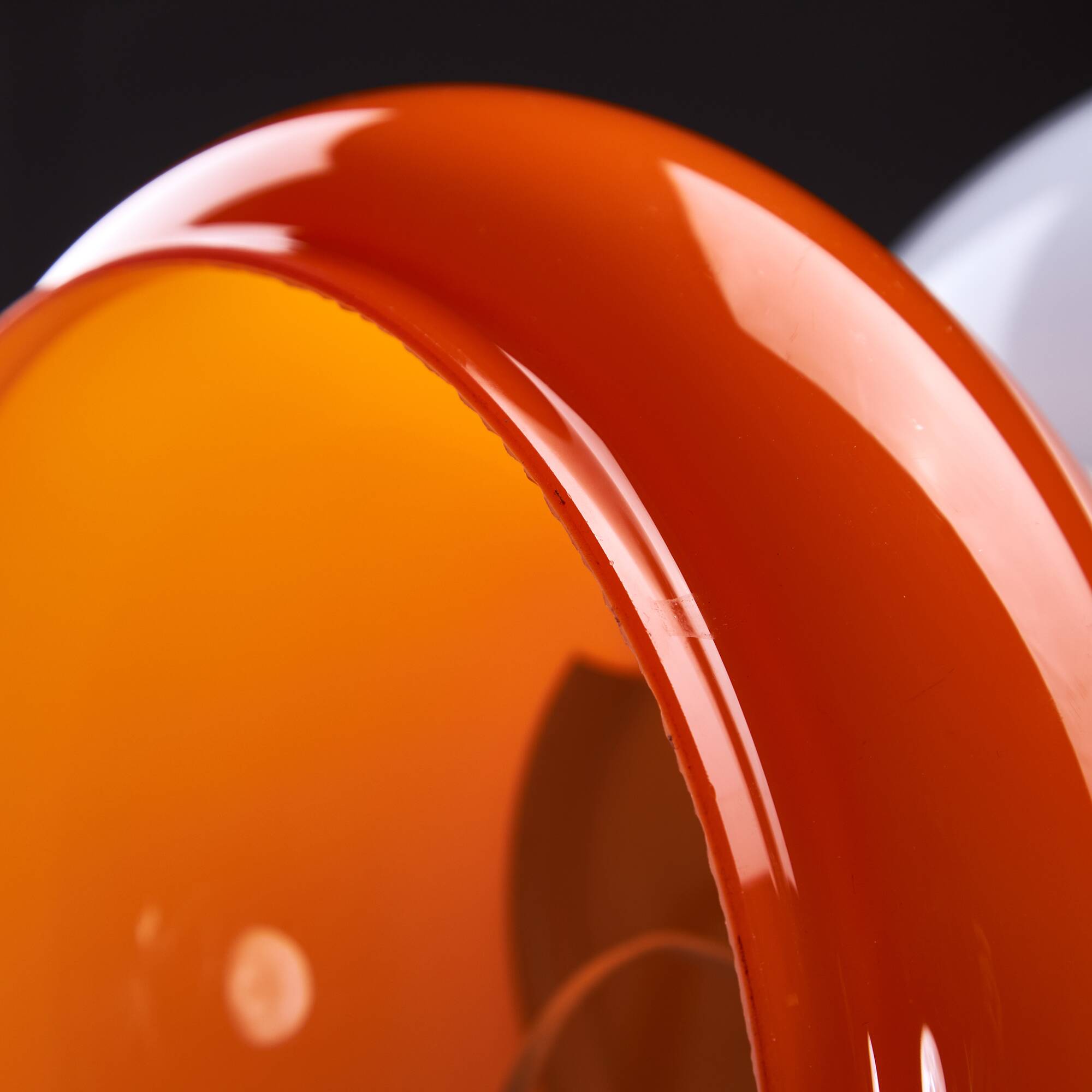 Space Age Orange Glass Lamp, 1970s