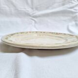 Oval plate, hand-painted meat platter in orange and green.