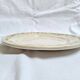 Oval plate, hand-painted meat platter in orange and green.