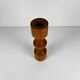 Turned wooden candlestick, pine, Midcentury Modern, 1970