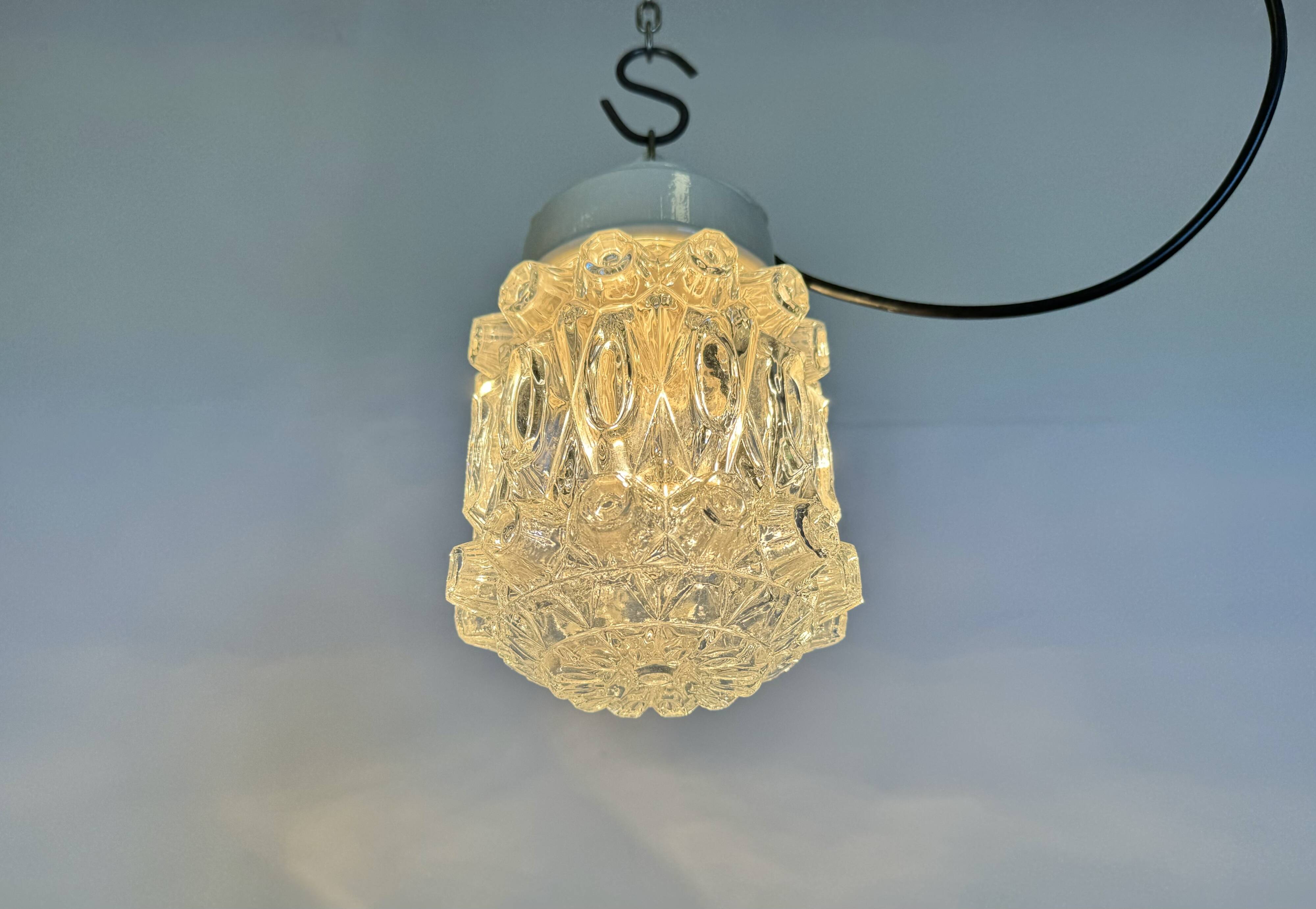 Vintage White Porcelain Pendant Light, 1970s