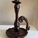 Brutalist wooden candlestick