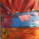 Oil on canvas Terrace signed 40x40cm