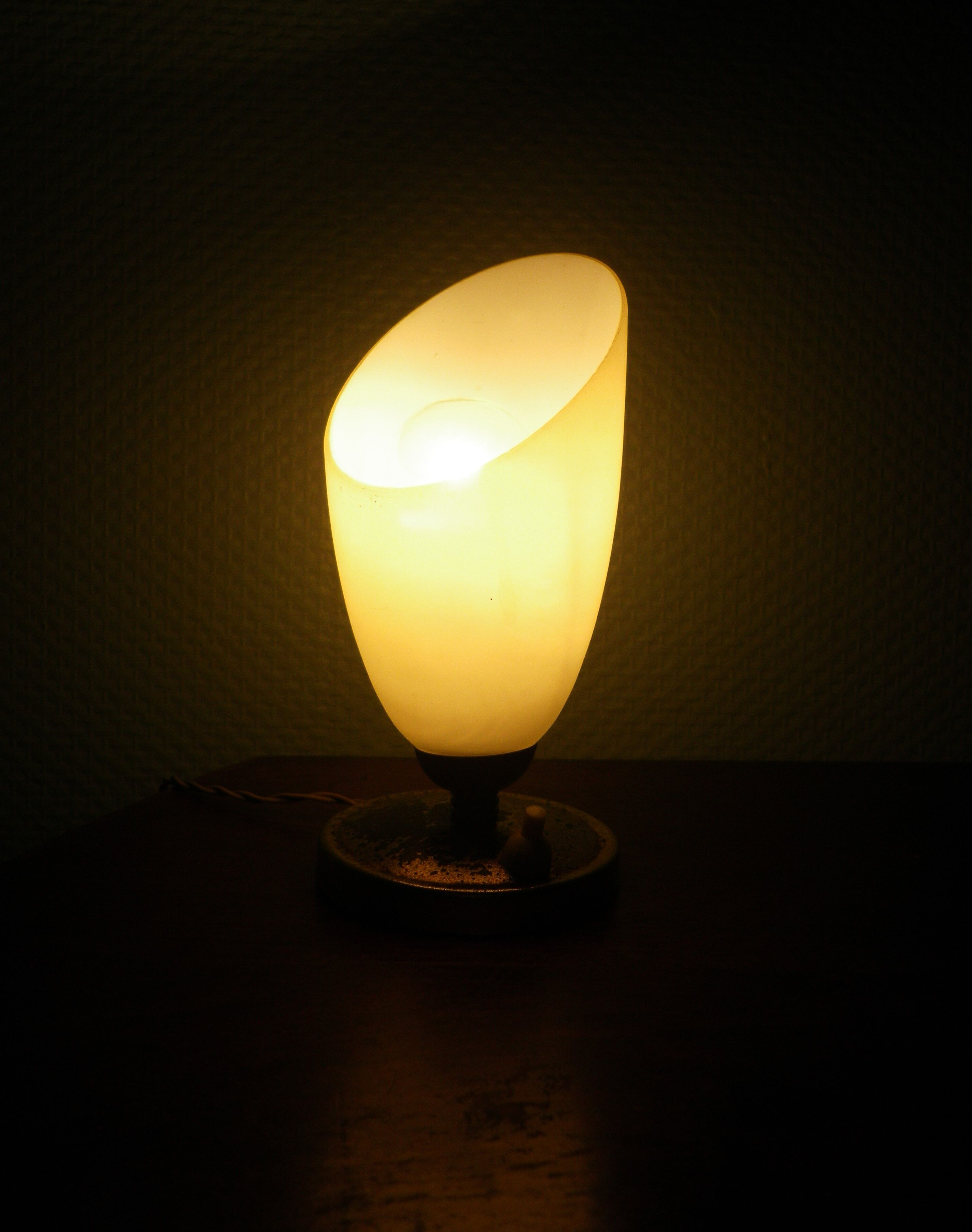 Old table lamp, patina look, 40s/50s