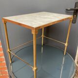 Table d'appoint en marbre et laiton