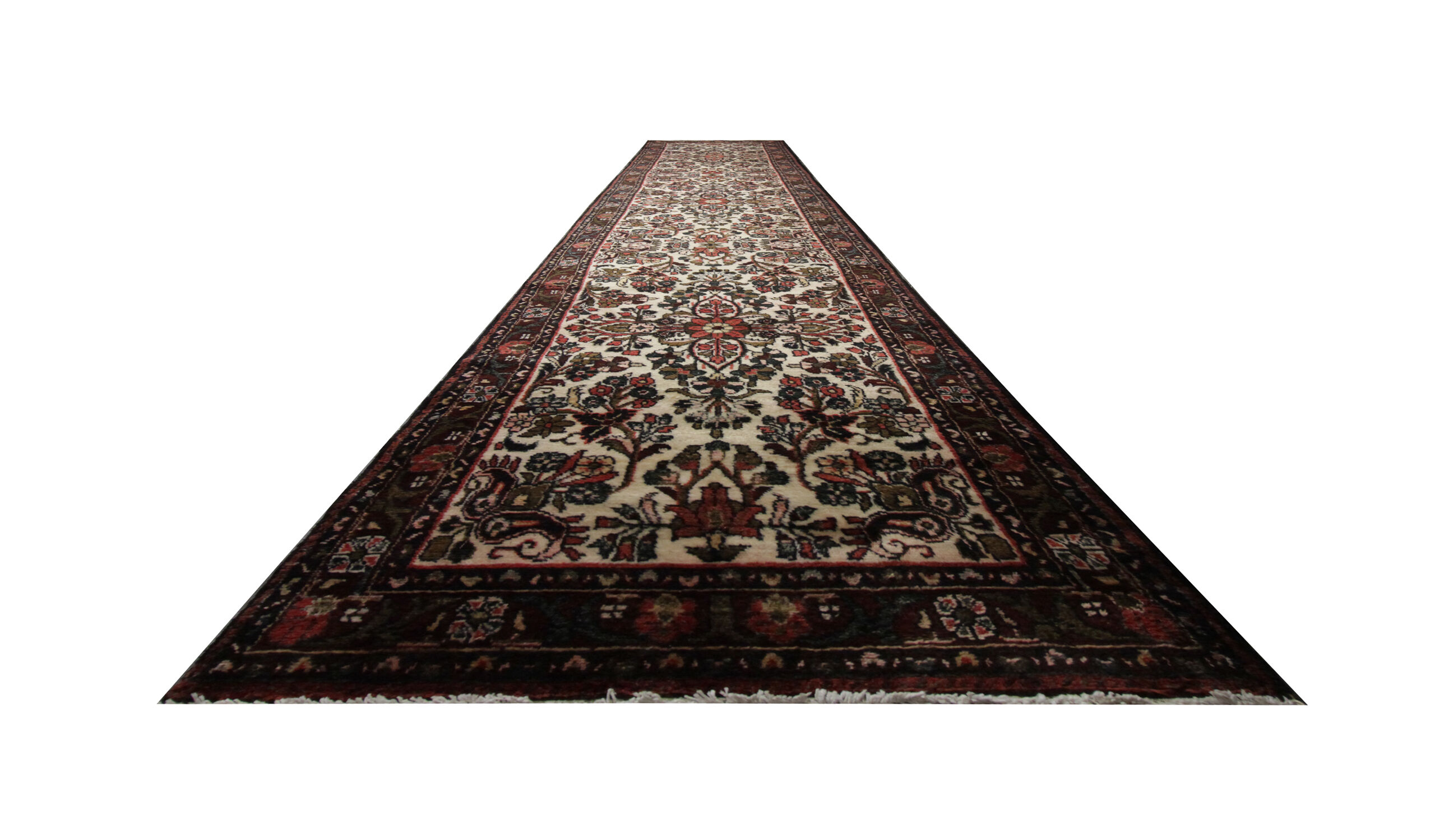 Vintage persian sarough runner rug long hand woven oriental rug- 92x580cm