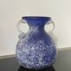 Vintage cobalt blue powdered glass amphora vase