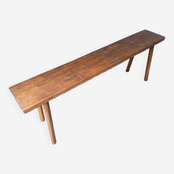 Bench 120 cm old solid wood with patina
