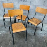 Set of 4 vintage school chairs