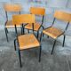 Lot de 4 chaises d’école vintage