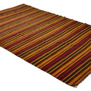 Grand Turkish Vintage Kilim Striped Red and Yellow 326 x 196 cm