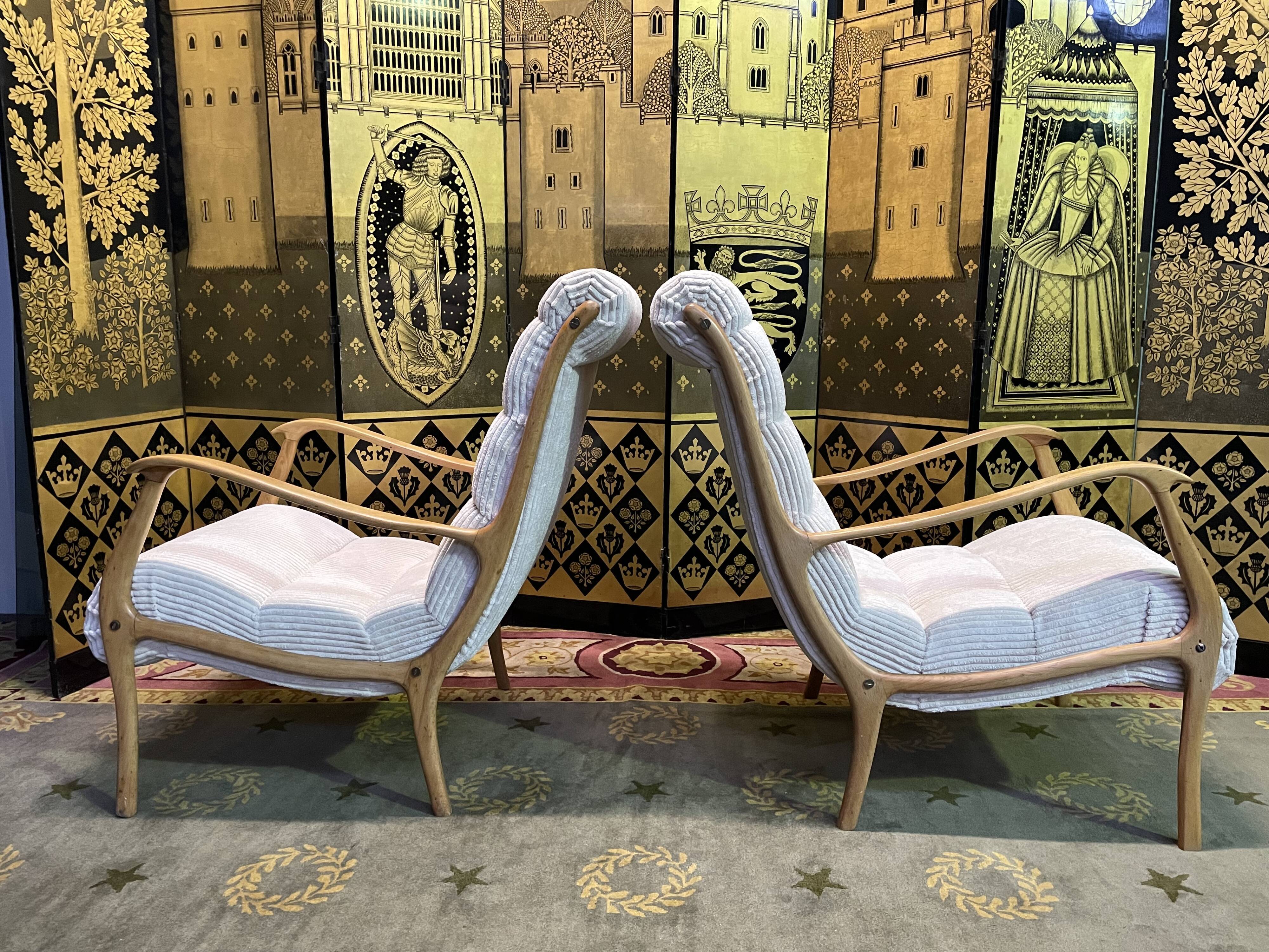 Pair of armchairs by Ezio Longhi for Elam Italy 1950