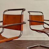 Pair of MR20 armchairs by Ludwig Mies van der Rohe, 1970s edition