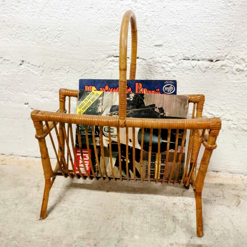 Rattan magazine holders