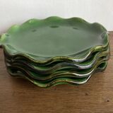 Set of 4 wavy glazed earthenware plates by Milon from Dieulefit, 1970.
