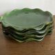 Set of 4 wavy glazed earthenware plates by Milon from Dieulefit 1970.