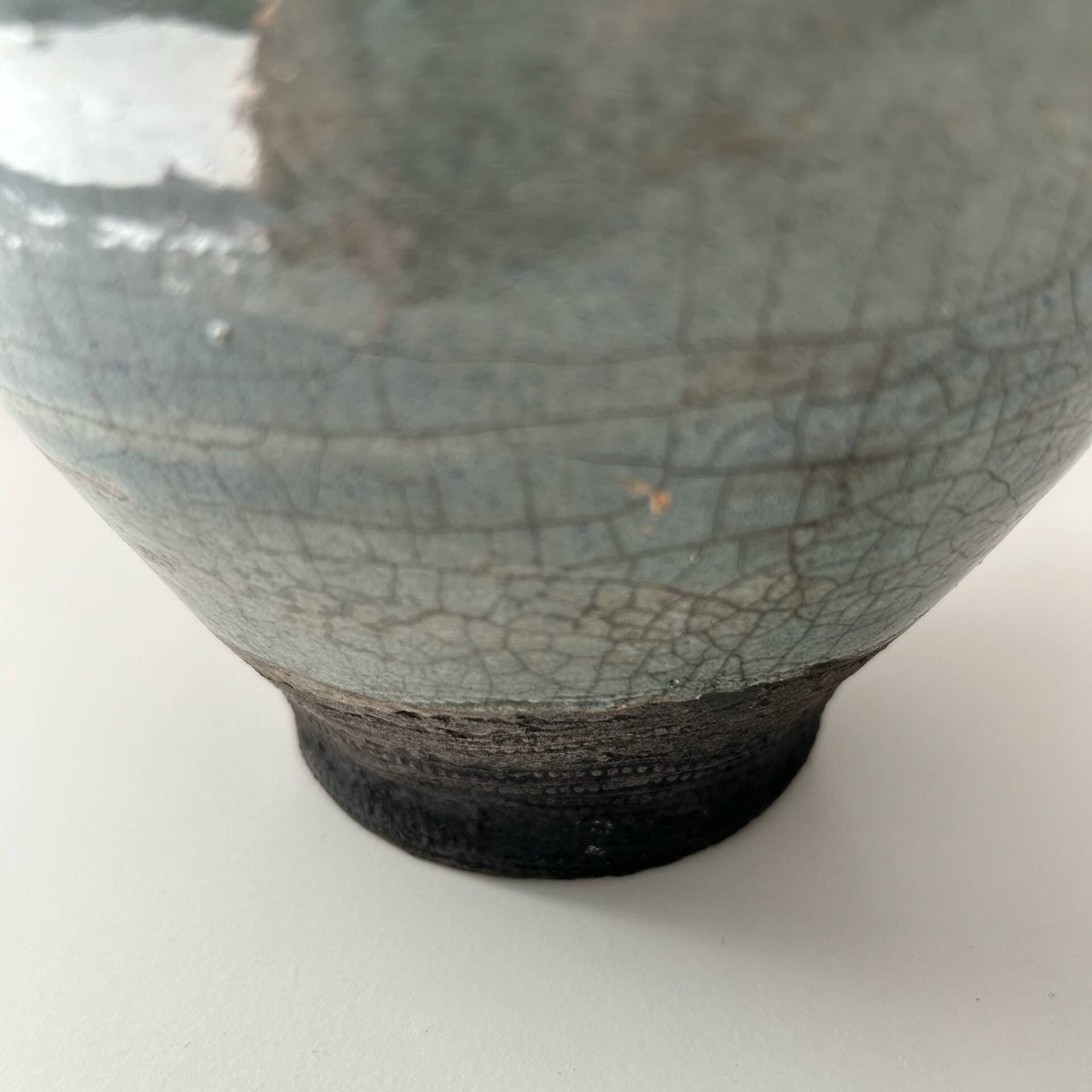 Celadon raku bowl