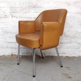 Deauville Leather Armchairs by Marc and Pierre Simon for Airborne, 1960s