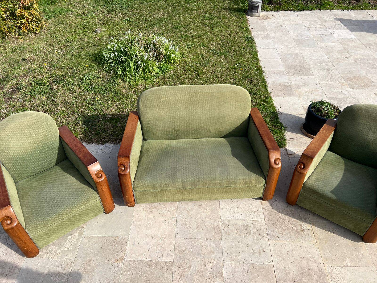 Art Deco sofa and armchairs
