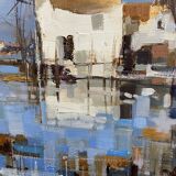 Large oil painting on canvas Camargue landscape Roger QUINTAINE 1921-2005