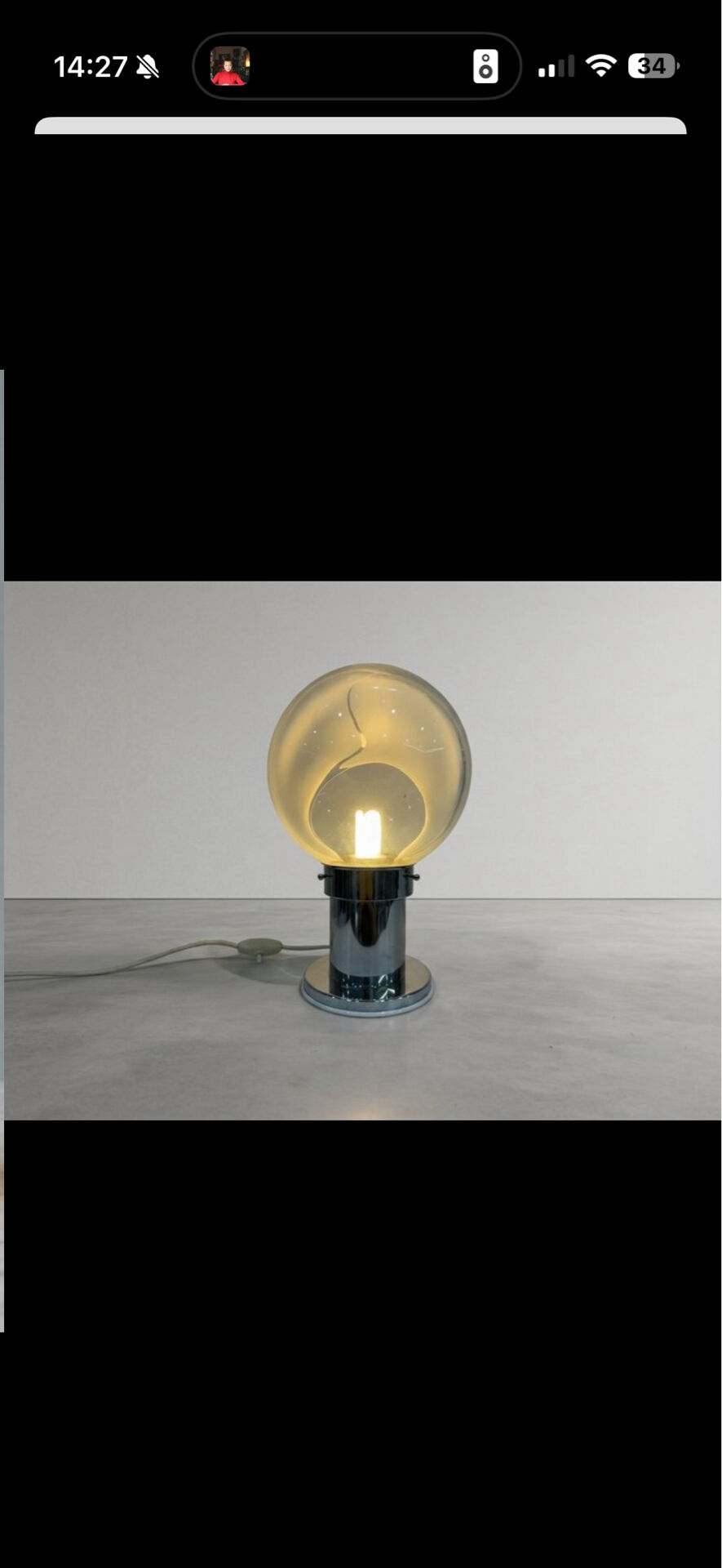 Lampe Murano "Venini" de Toni Zuccheri