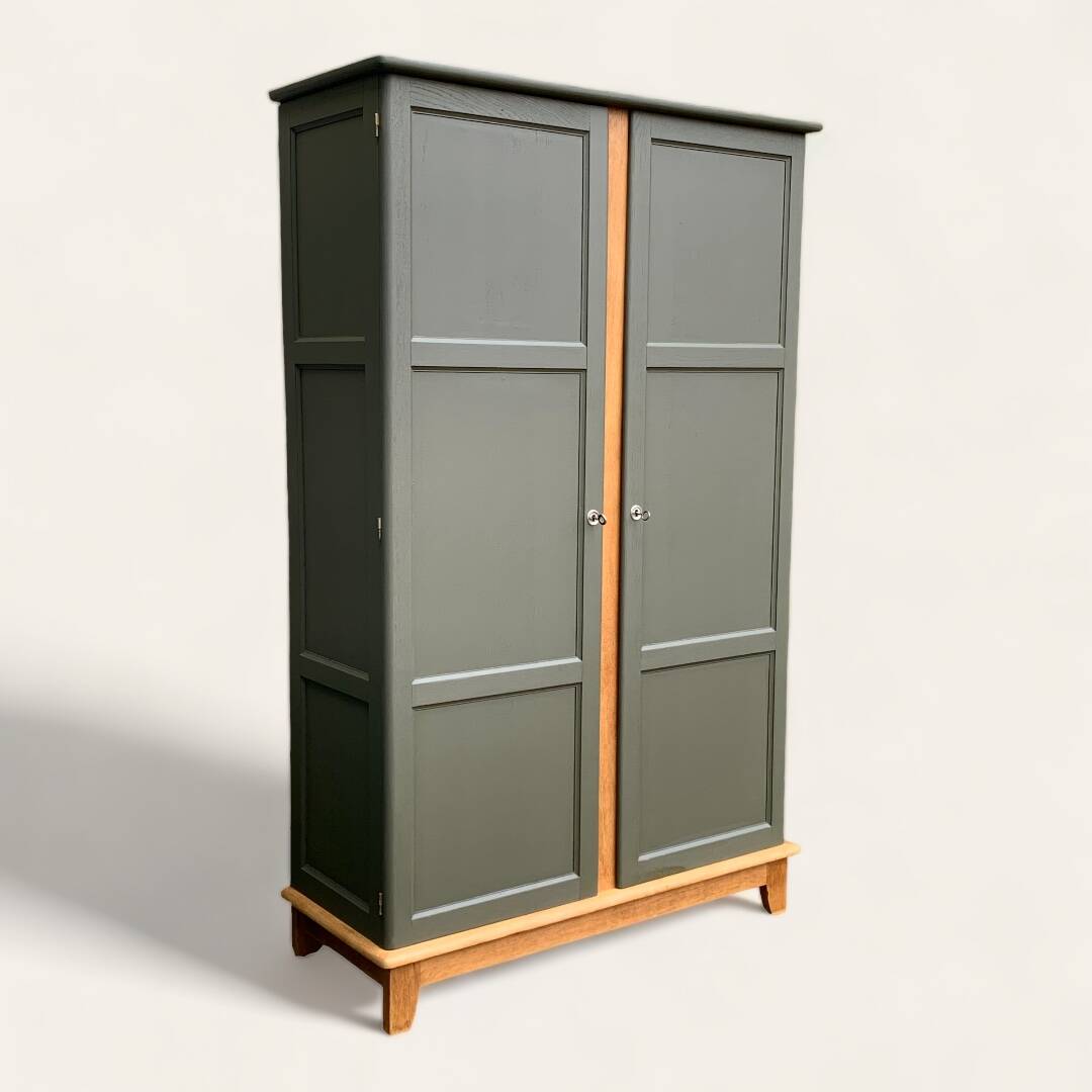 Parisian solid oak wardrobe 1960
