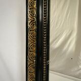 Miroir Napoleon III, noir et or avec fronton 75x112cm