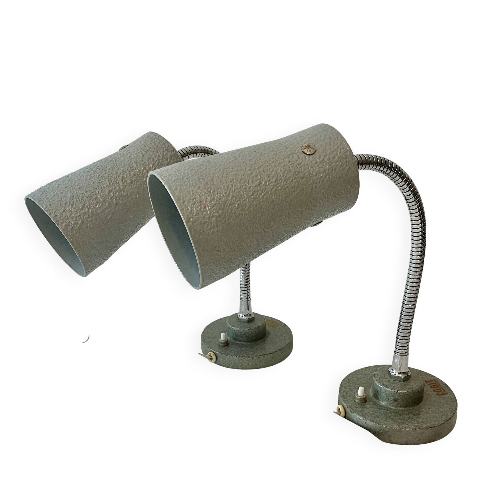 Pair of cogit workshop lamps