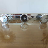 Coat rack in nickel-plated brass, 3 hooks art deco years 40 50