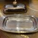 Vintage metal and glass butter dish