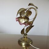 Lamp " flower " in gold metal 70s