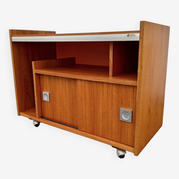 Vintage teak hifi cabinet by Berlioz 1970