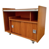 Vintage teak hifi cabinet by Berlioz 1970