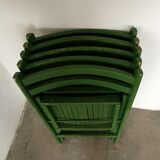 Set of 5 wooden folding chairs