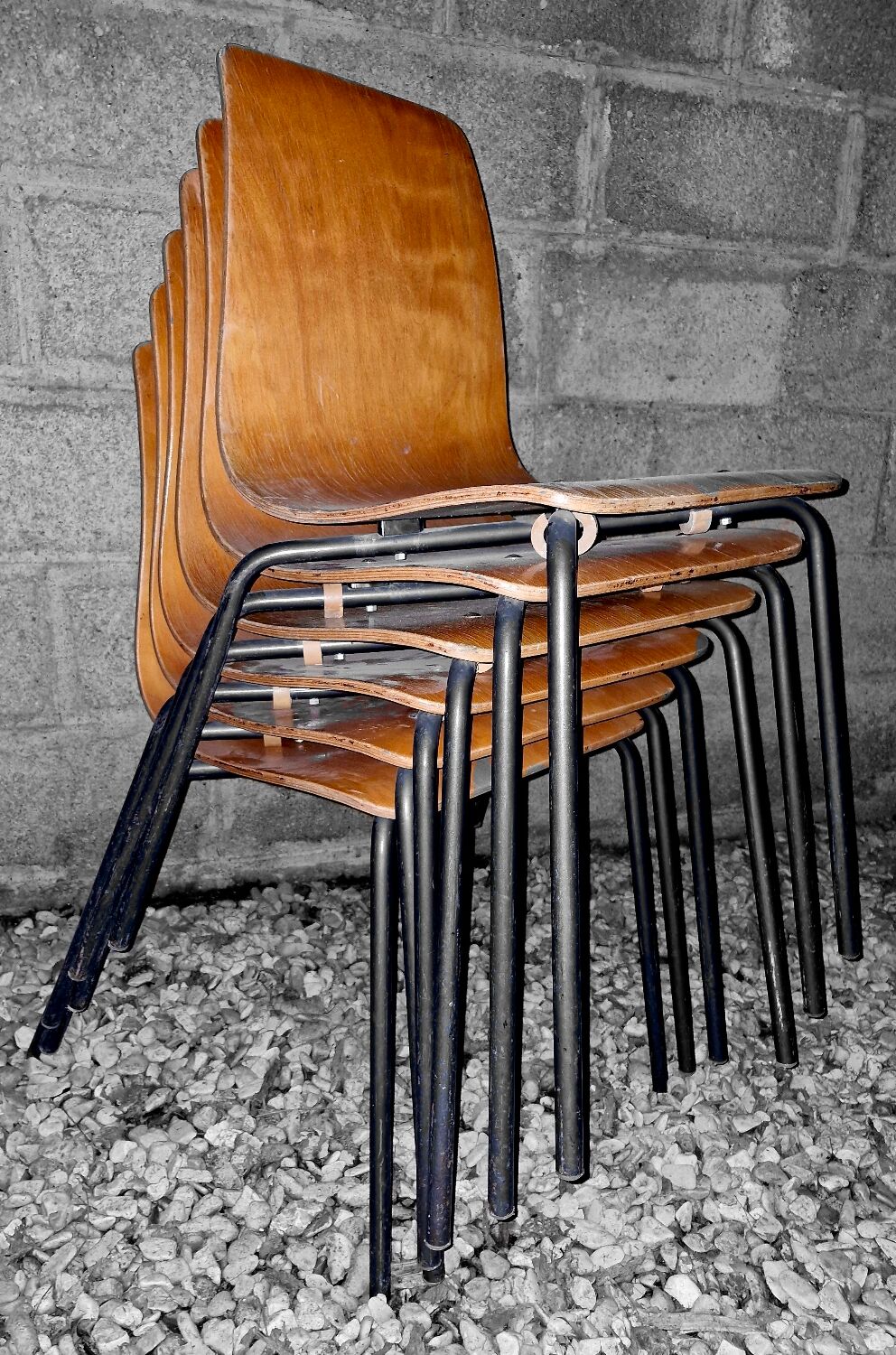 Suite de 6 Chaises Pierre Guariche modèle Papyrus Édition Steiner 1950