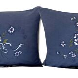 2 hand embroidered cushions