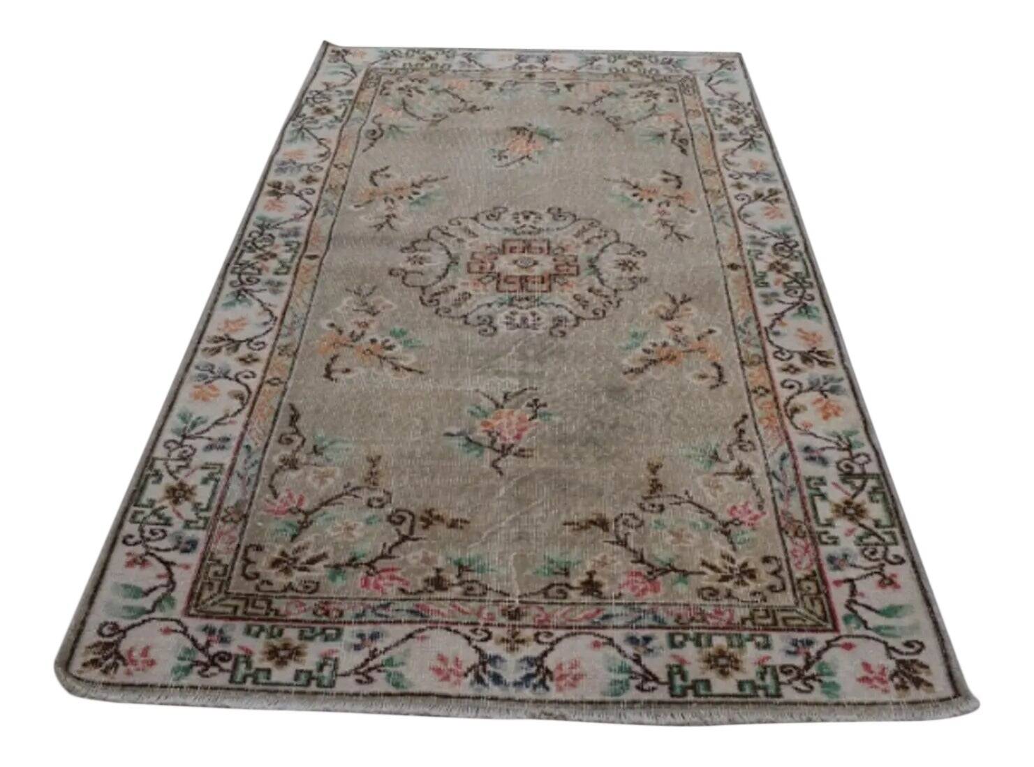 Vintage Turkish Oushak rug 114x208 cm